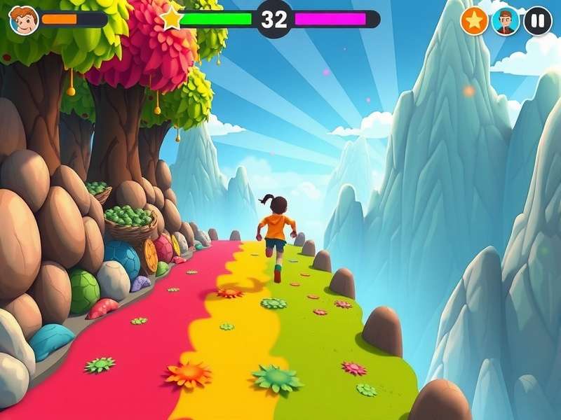 Rainbow Holi Runner character selection screen